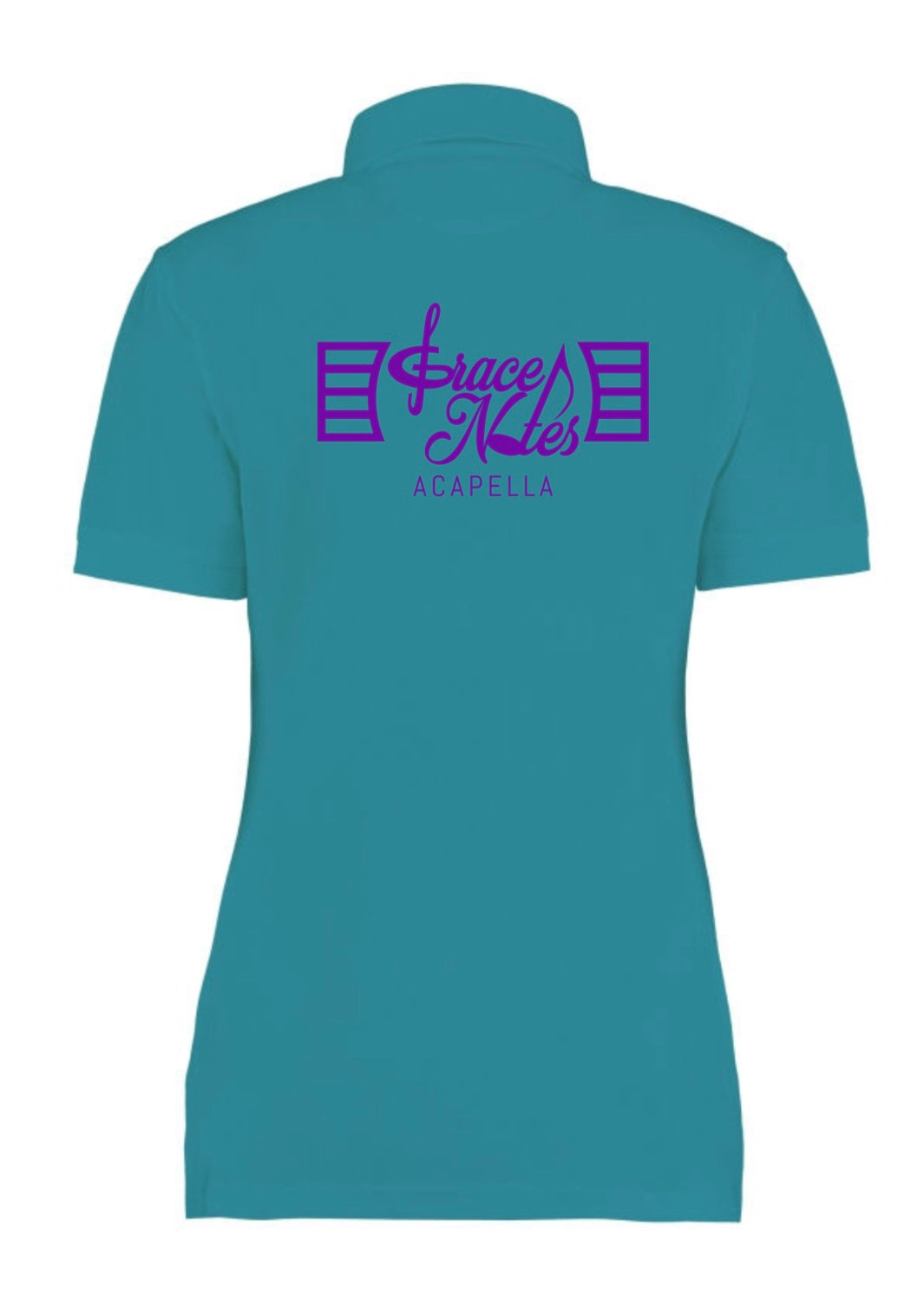 GraceNotes Acapella teal embroidered polo shirt