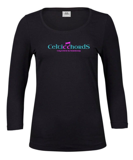 Celtic chords  stretch 3/4 length sleeve top (TJ460)