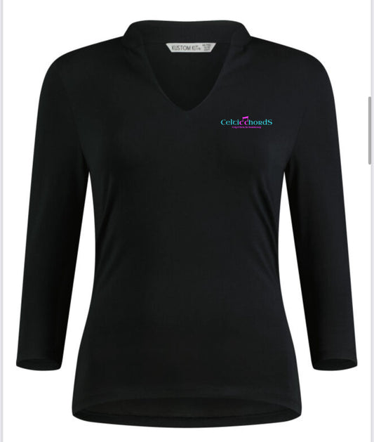 Womens Regular Fit Mandarin Collar Top (KK785)