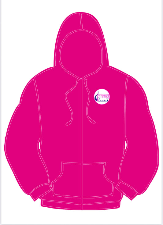 Spinnaker unisex hot pink full zip hoody (JH050)