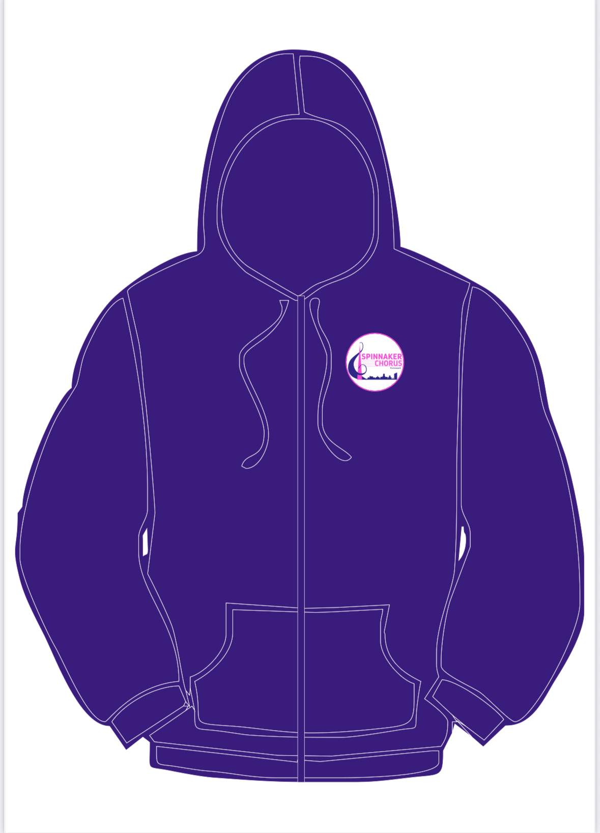 Spinnaker unisex navy blue full zip hoody (JH050)