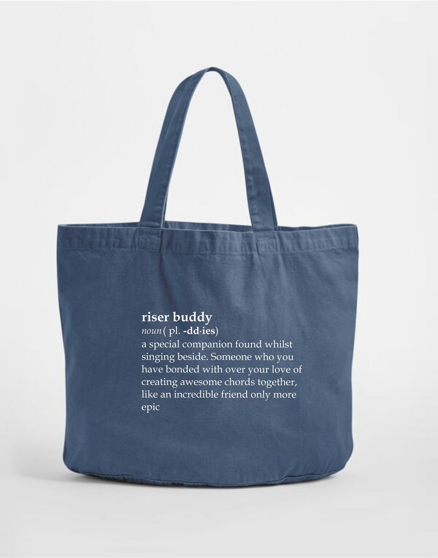 Vintage denim Riser Buddies recycled cotton bag