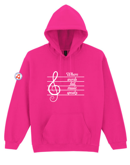"Where words fail, music speaks" hoody (18500)
