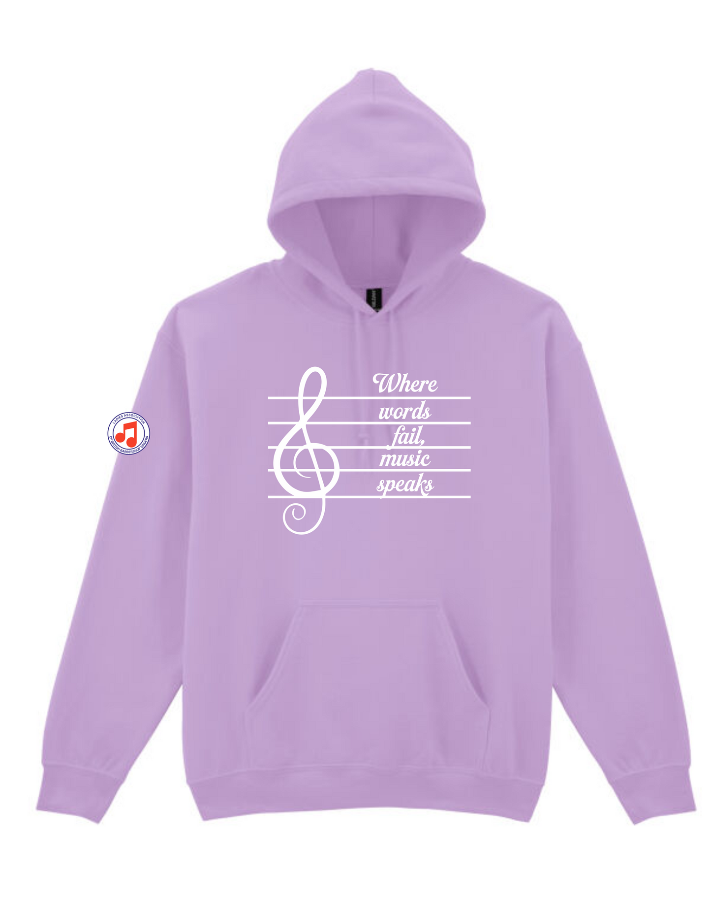 "Where words fail, music speaks" hoody (18500)