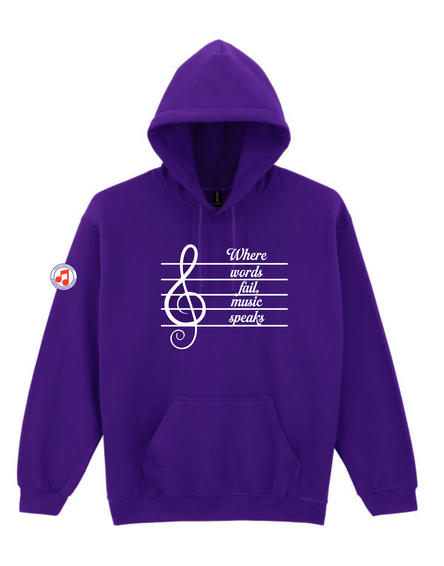 "Where words fail, music speaks" hoody (18500)